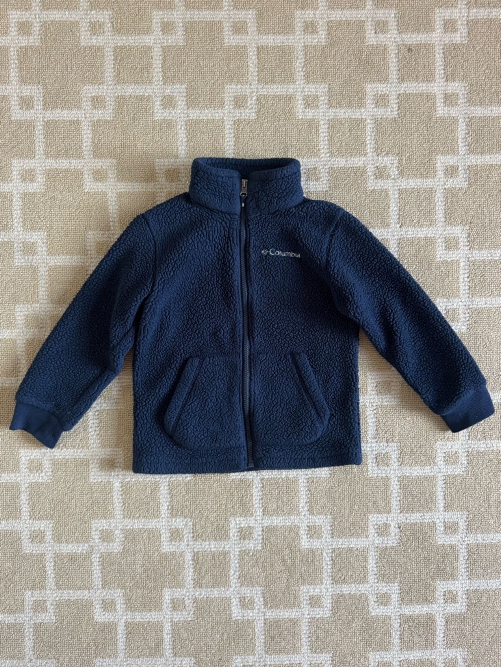 Columbia Sherpa Fleece Jacket Full Zip Navy Cozy Kids Size XS 6/7 - Picture 12 of 12